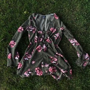 Rue 21 Olvie Green Floral Romper